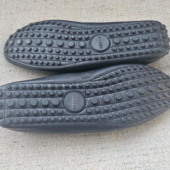 Gucci Men Shoes Slip On Loafer Black Leather Upper Made in Italy Size 40.5 Auth - Picture 10 of 15